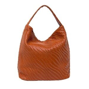 Due Lux Bond Hobo Shoulder Bag. Honey Brown Vegan Leather. NWT. Large